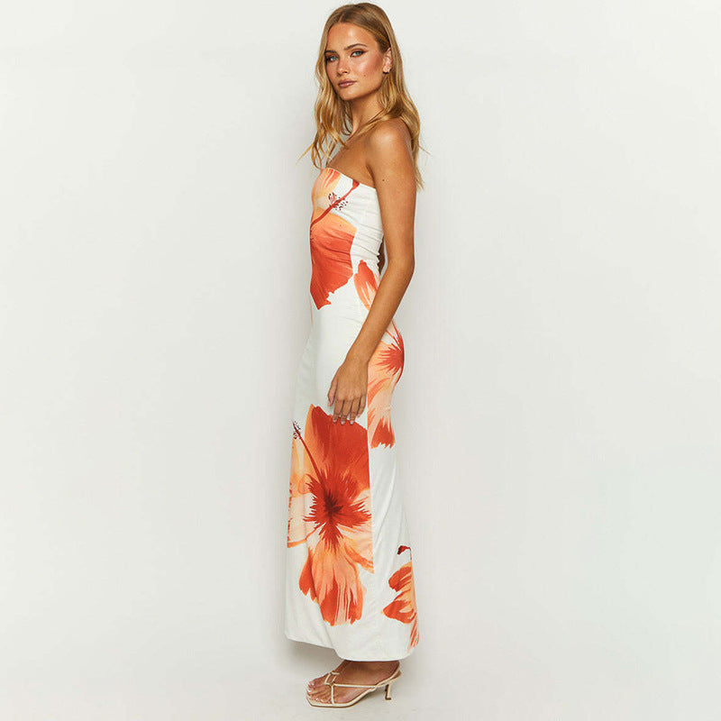 Mireya Print Strapless Maxi Dress
