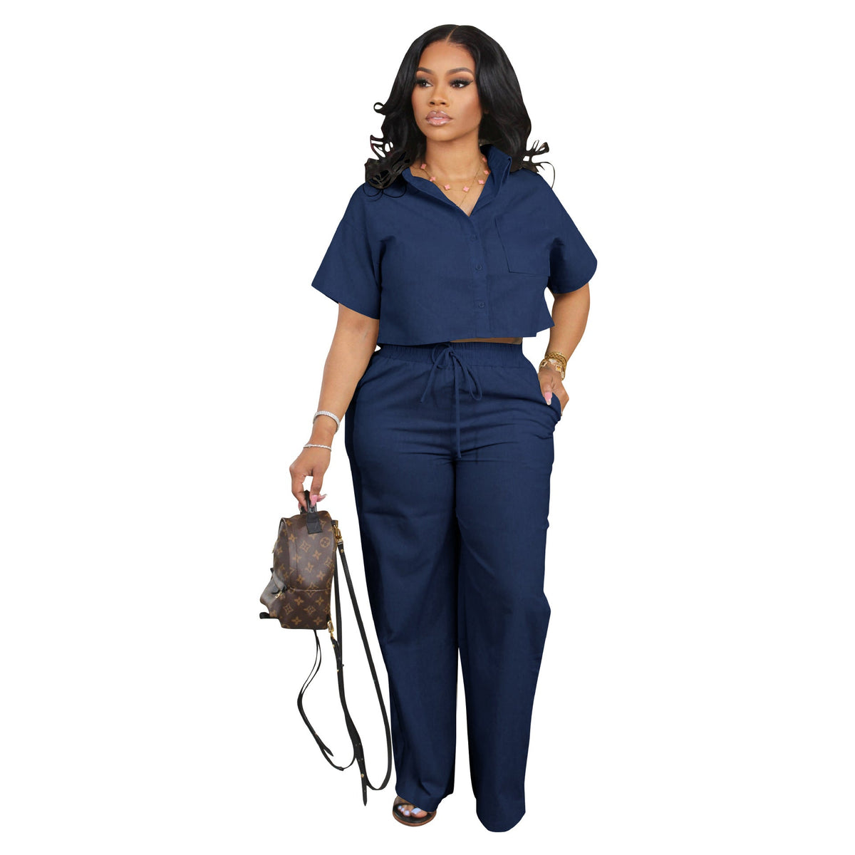 Clothing Suit Shirt Short Sleeved Two Piece Set Linen Office Office Summer Sports Pants