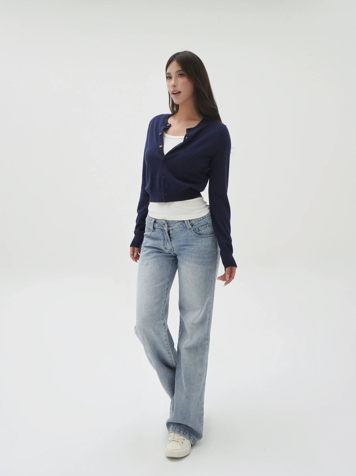 Slim-fit Cropped Knit Cardigan Sweater