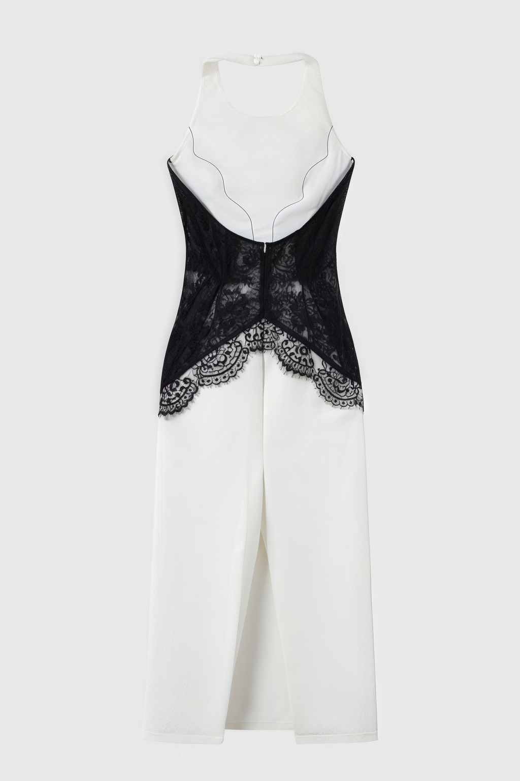 Kellan Crepe and Lace Open Back Maxi Dress