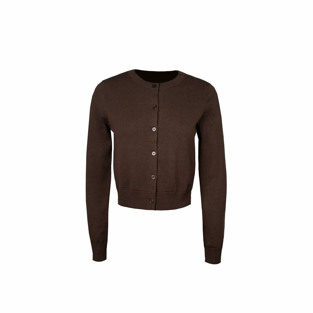 Slim-fit Cropped Knit Cardigan Sweater