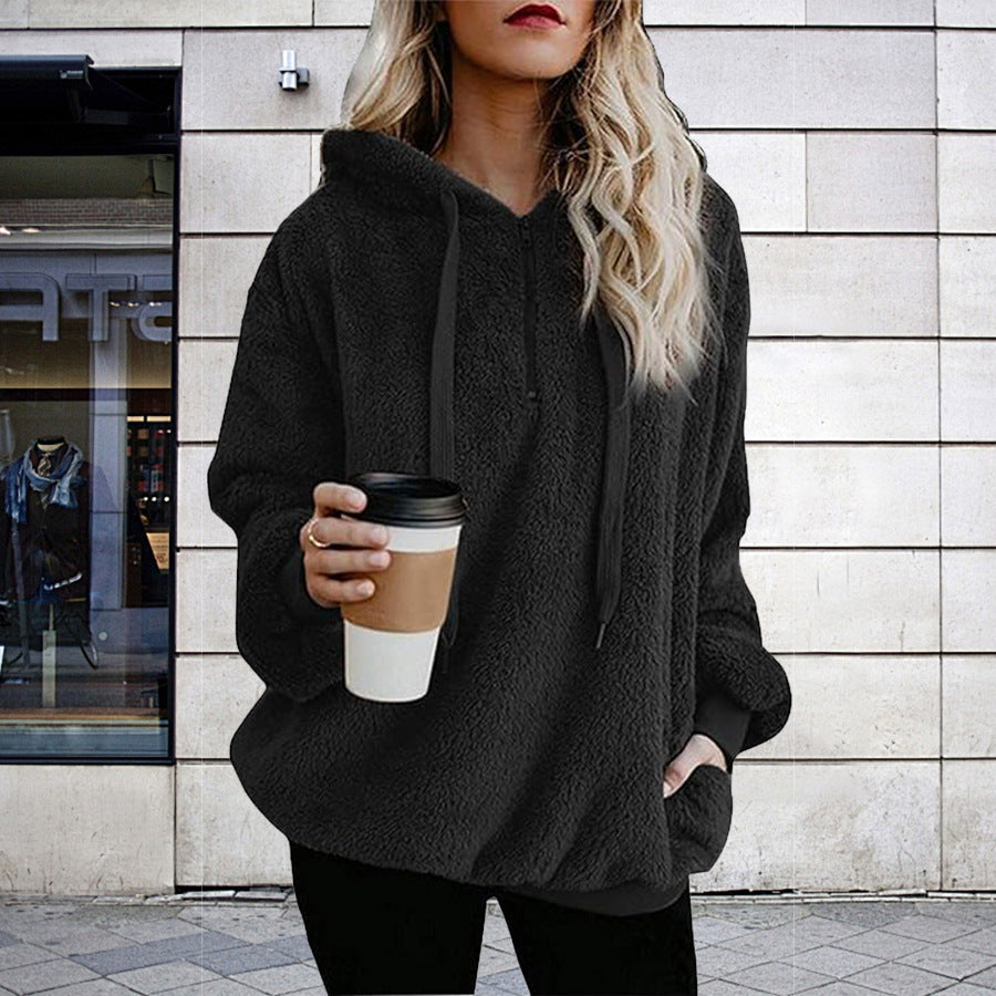 Autumn Winter Clothing Long Sleeve Hooded Color Hoodie Cardigan Coat
