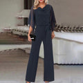 Summer Color High Waist Lace Up Jumpsuit Straight Leg Pants