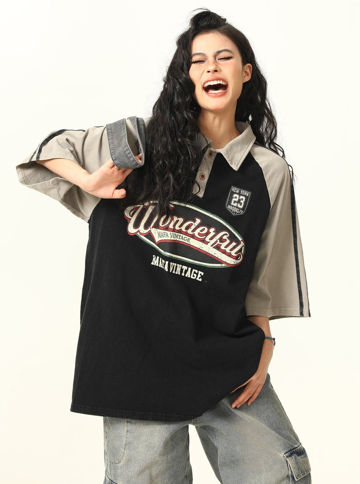 -style Oversized Polo T-shirt