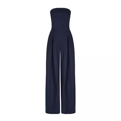Backless Slim Fit Smocking Jumpsuit