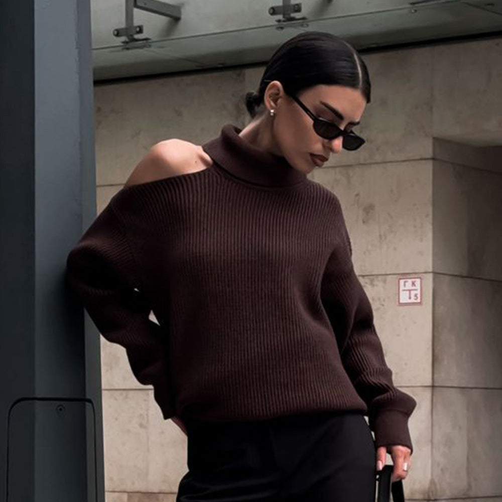 Deliyah Knit Cold Shoulder Sweater