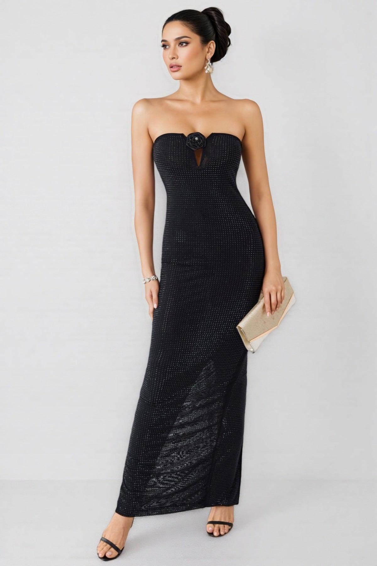 Maisie Beaded Sheath Maxi Dress