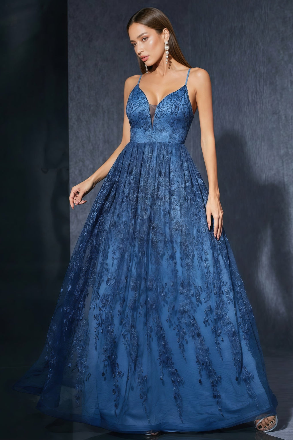 Keane Blue Mesh Maxi Dress