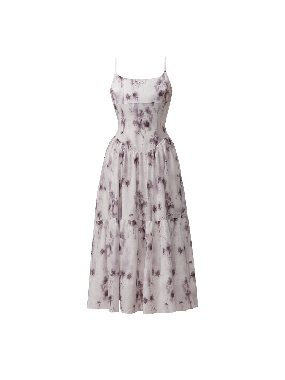 Ethereal Spaghetti Strap Midi Dress in Lavender Mist