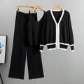 Black – Knit Cardigan Cami Three Piece Set