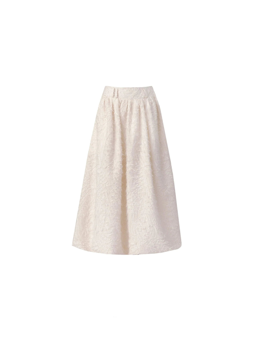 -inspired Cream Puff Sleeve Blouse and Midi Skirt Set