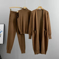 Autumn Fashionable Graceful Sets Clothing Western Youthful Looking Knitted Cardigan Vest Pants Three Piece Set