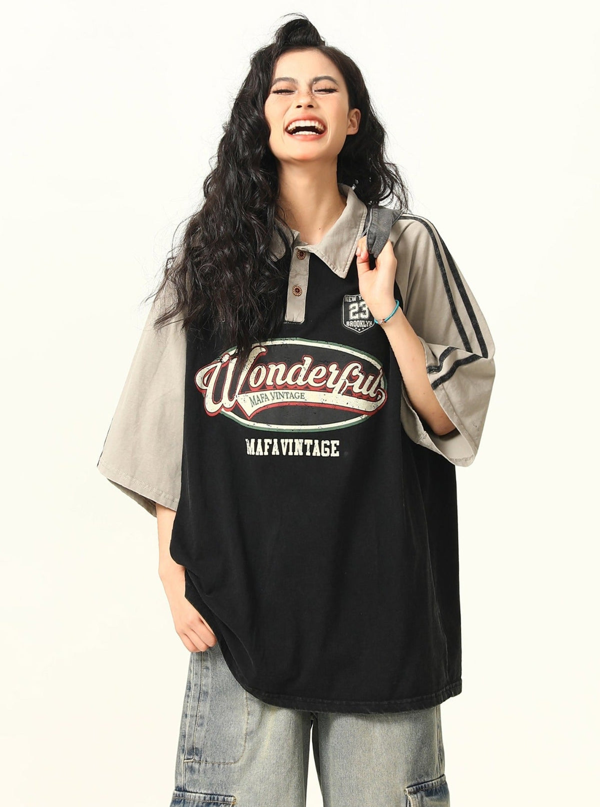 -style Oversized Polo T-shirt