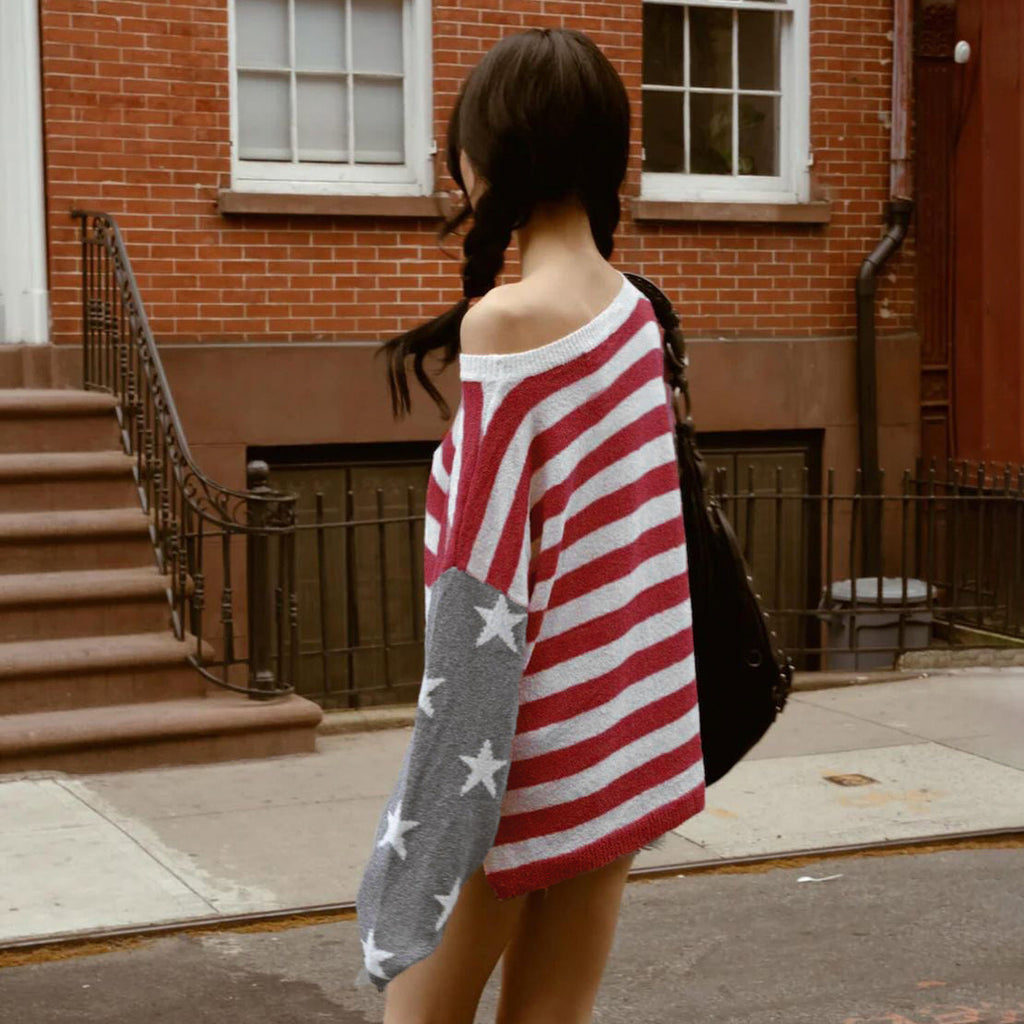 Meryem Off-shoulder Star Sweater