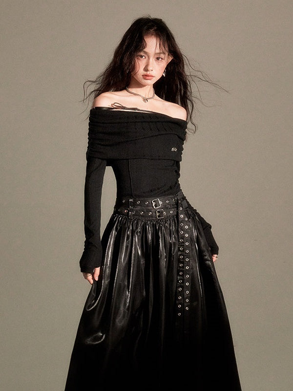 Gathered One-shoulder Long Jumpsuit Dress