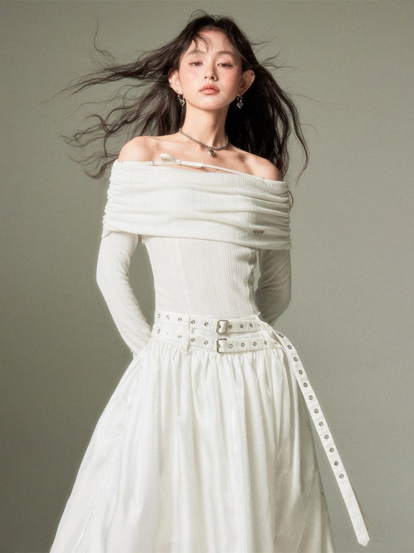 Gathered One-shoulder Long Jumpsuit Dress