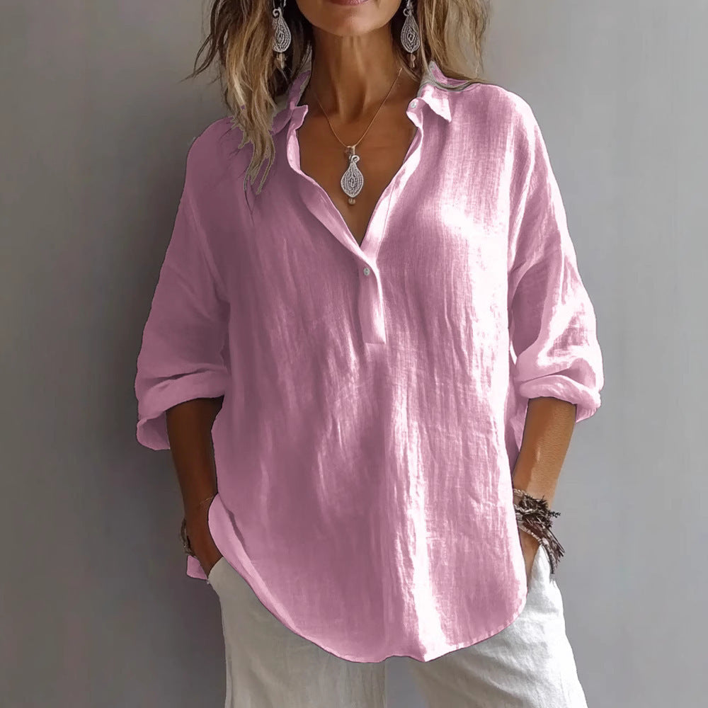 Fran - V-neck Blouse Classic V Neck Top