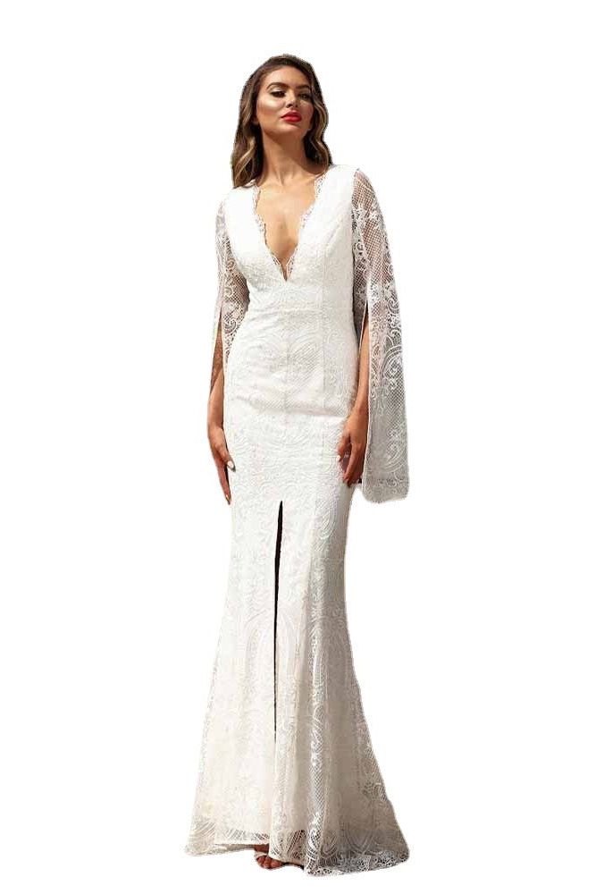 Full Length Long-sleeved Long Dress