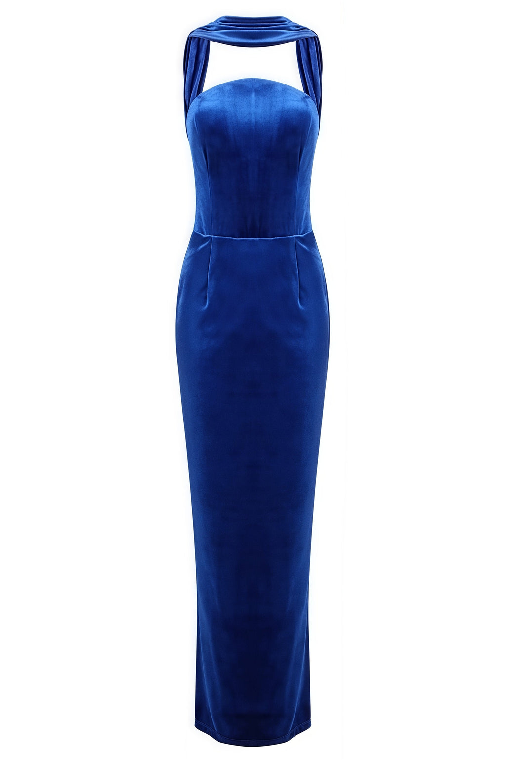 Liornd Blue Split Backless Maxi Dress
