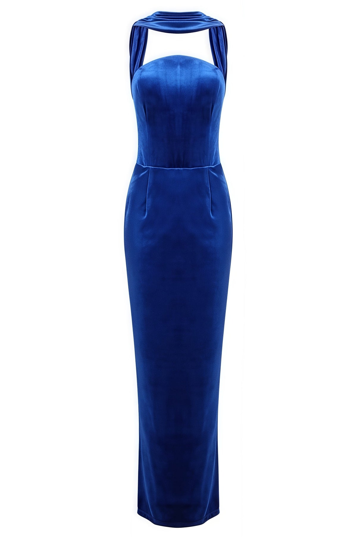 Liornd Blue Split Backless Maxi Dress