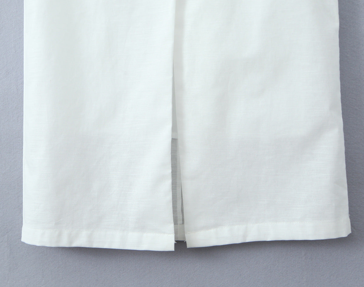 White – Sleeveless Cardigan Dress