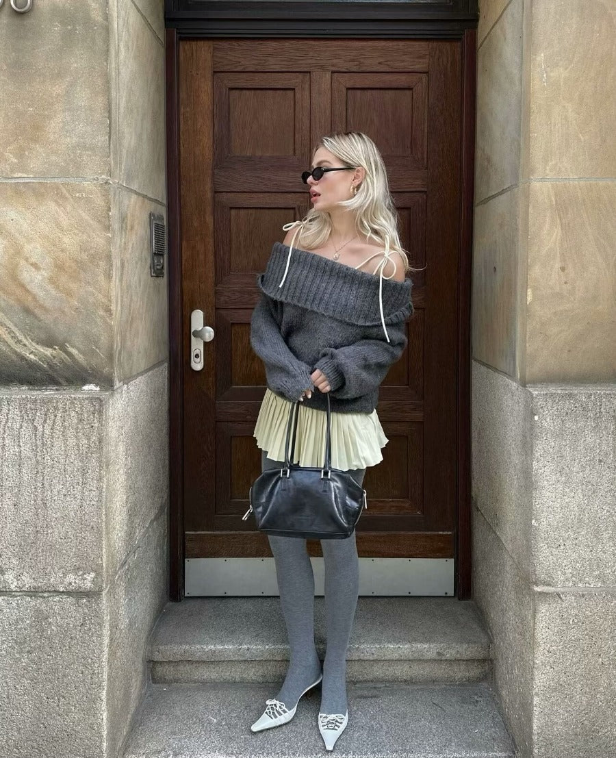 Perel Off-shoulder Loose Sweater