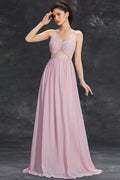 Lazze Pink Strappy Backless Maxi Dress
