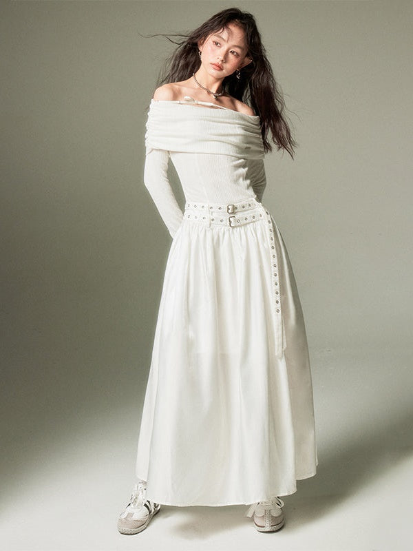 Gathered One-shoulder Long Jumpsuit Dress