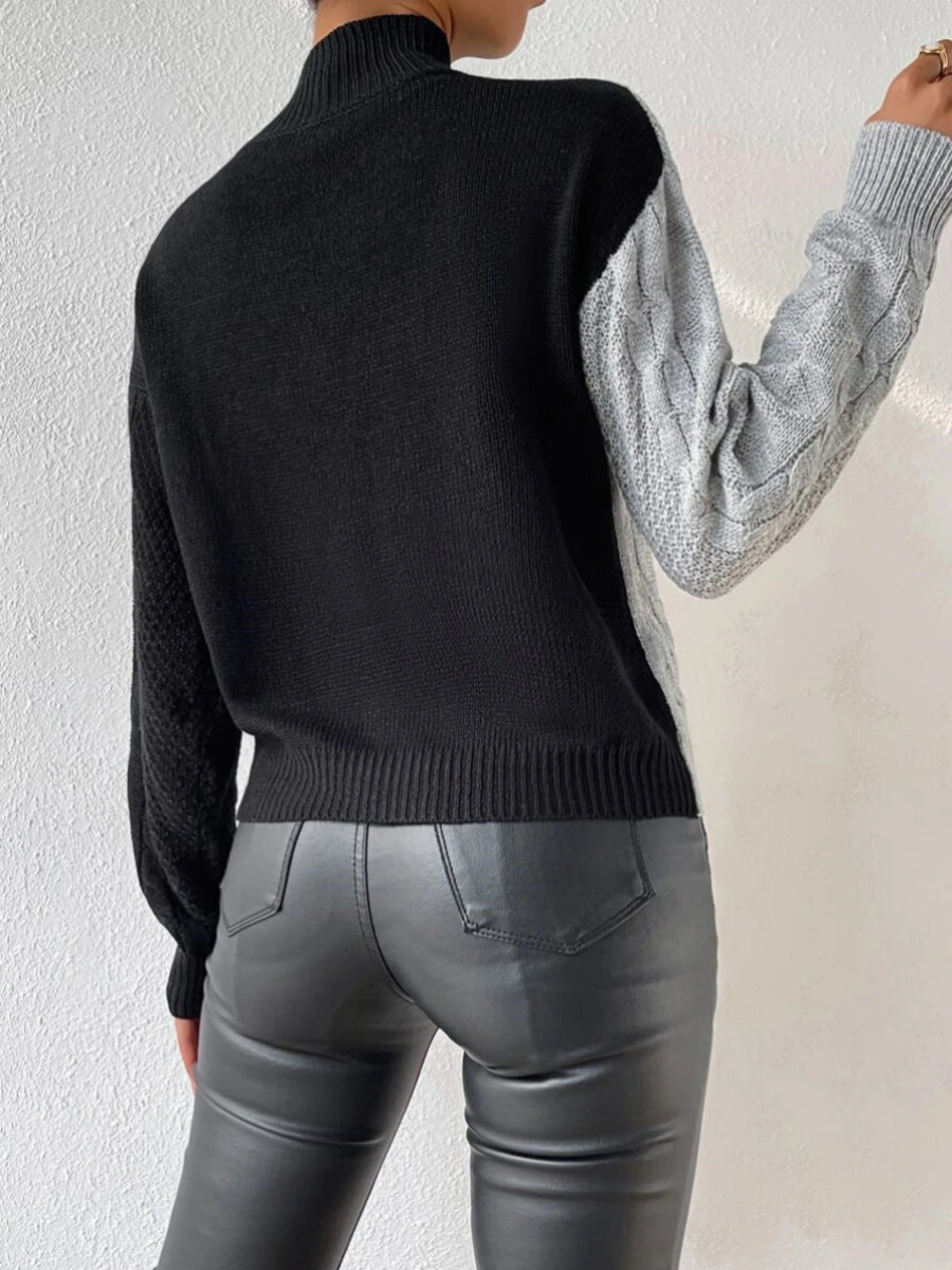 High Collar Twisted Sweater