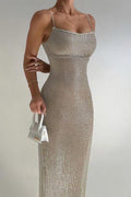 Knitted Tube Top Suspender Maxi Dress