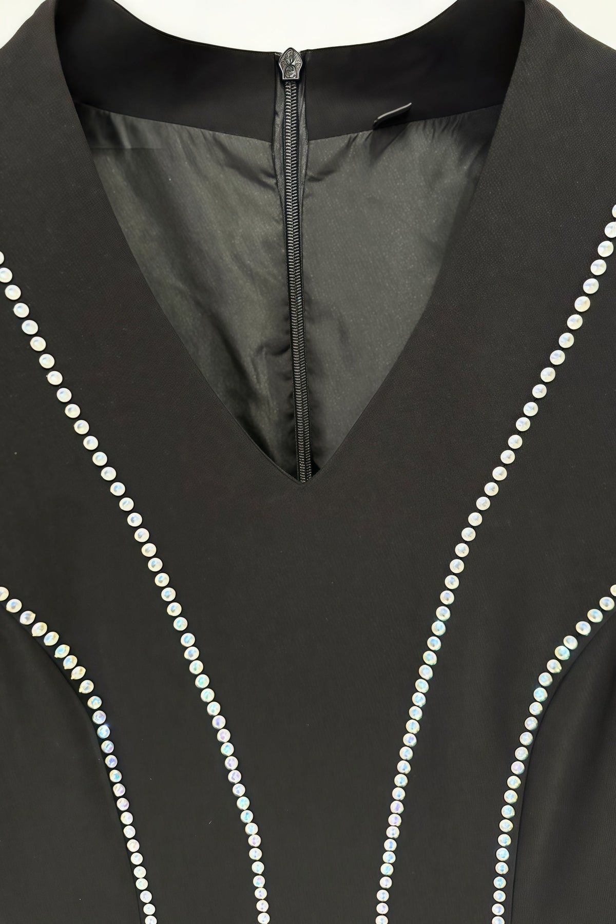 Luxrtp Black Rhinestone Maxi Dress