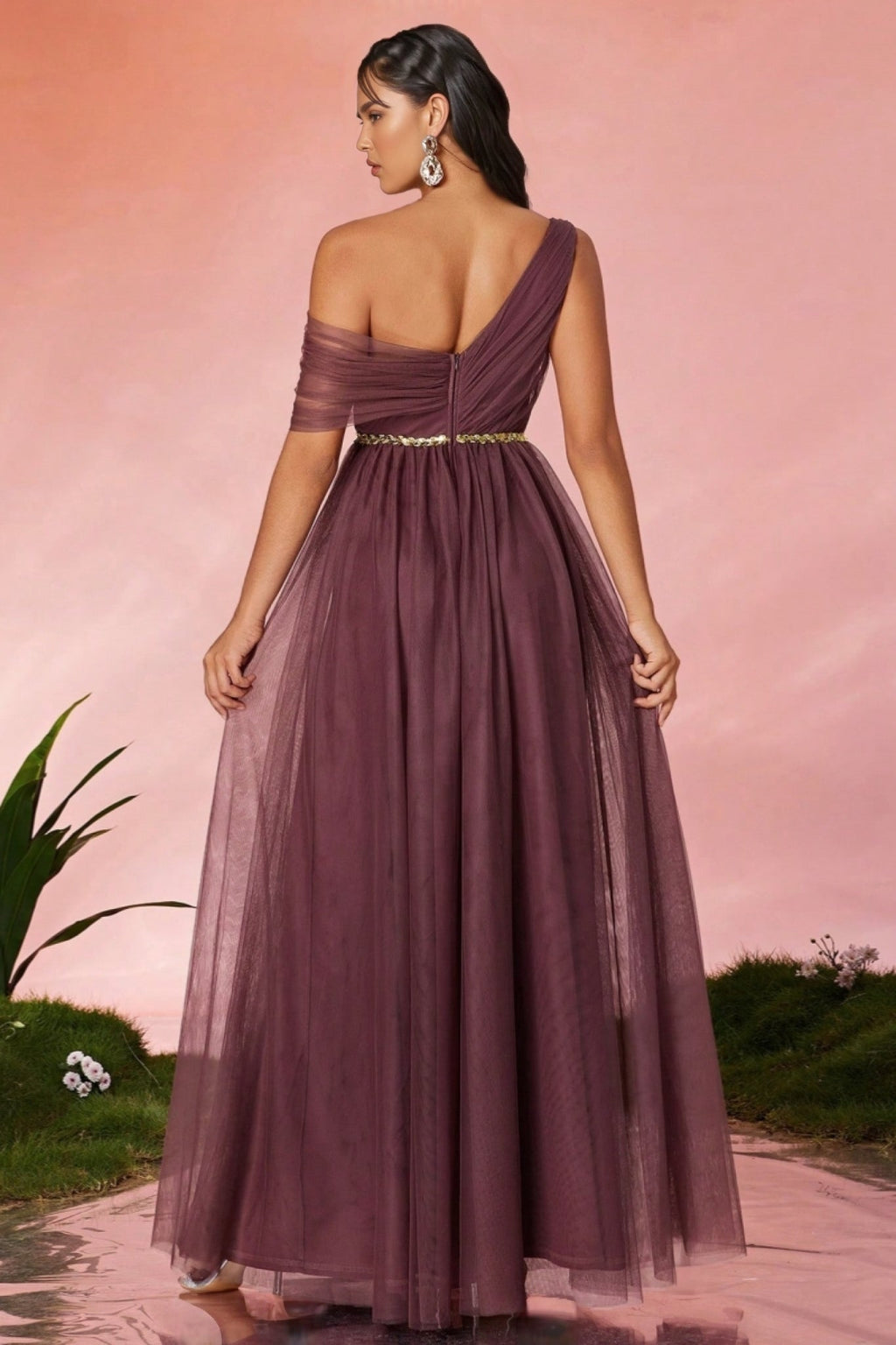 Linus Strapless Mesh Maxi Dress