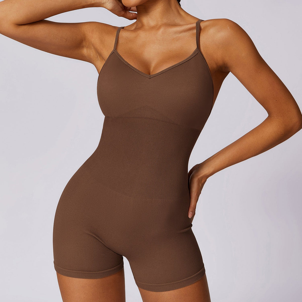 Fitness Seamless Beauty Back Yoga Jumpsuit High Elastic Belly Contracting Close Fitting Sports One Piece