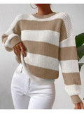 Striped Long Sleeve Crew Neck Sweater