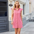 Clothing Spring Summer Washed Denim Vest Dress Midi Dress