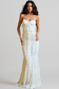 Mirelle Ruffled Hip Wrap Maxi Dress
