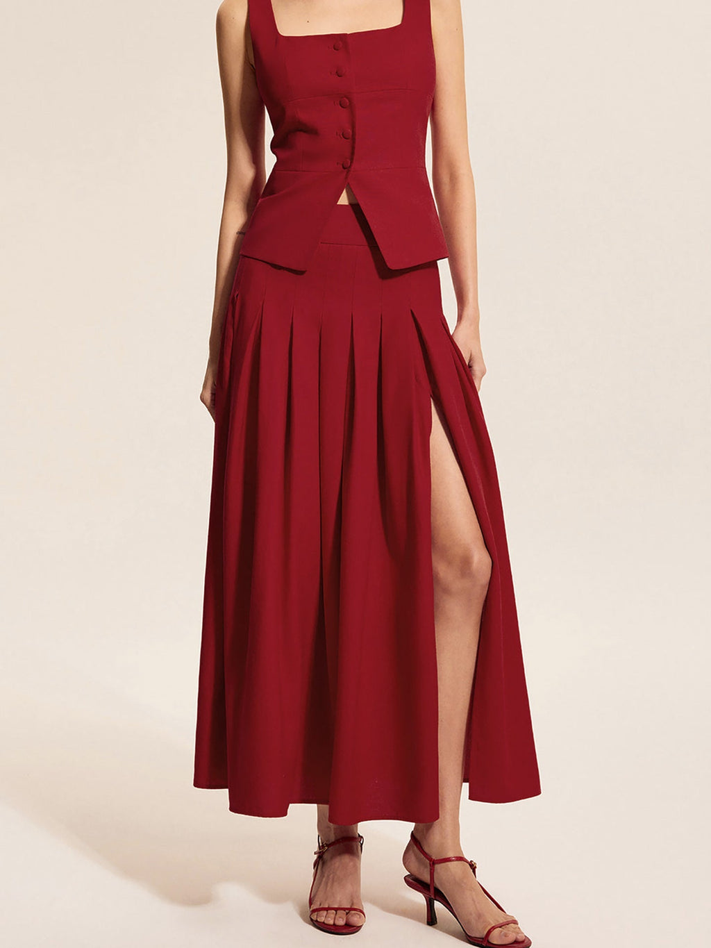 Suit Three-dimensional Waist Sleeveless Vest Skirt