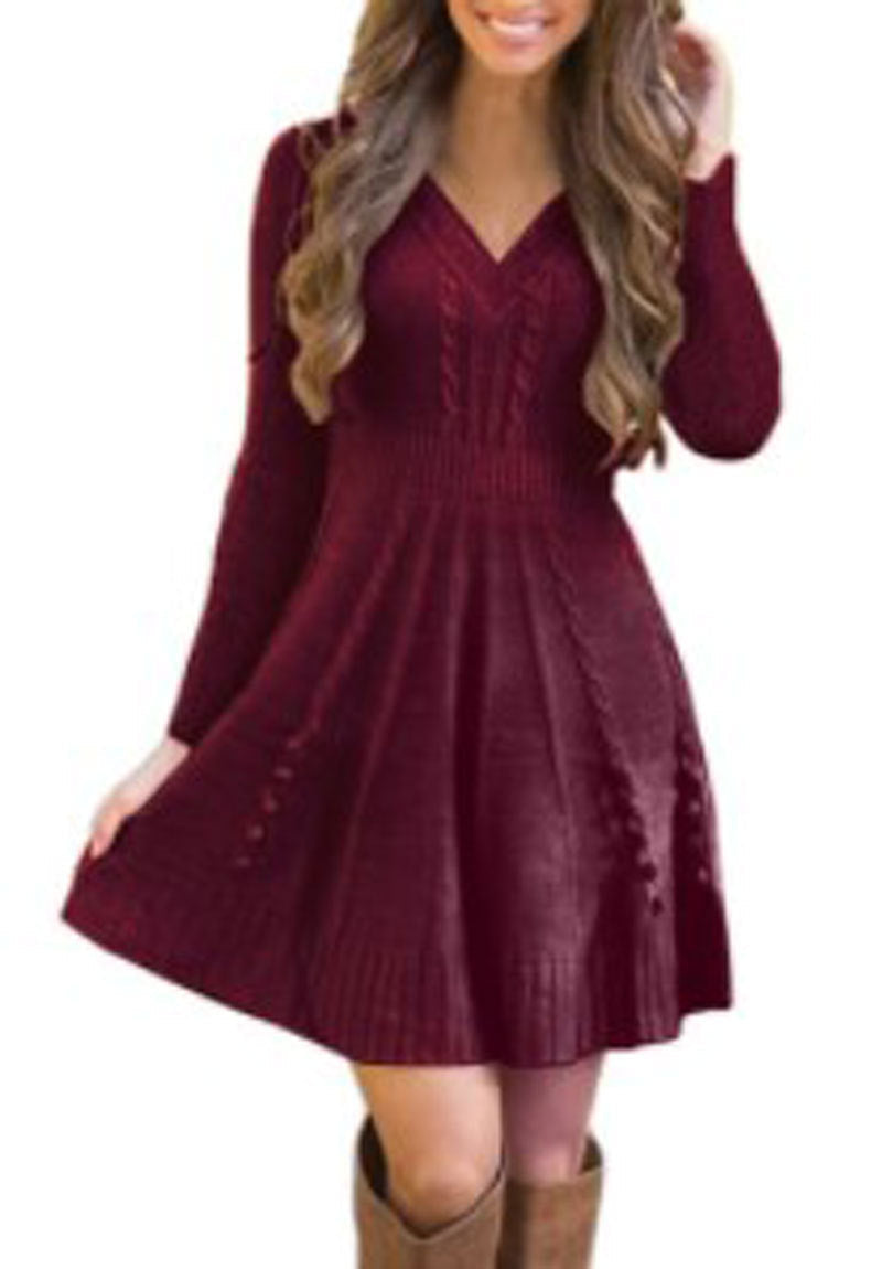 Autumn Winter Sweater Loose Knitted Sweater Dress
