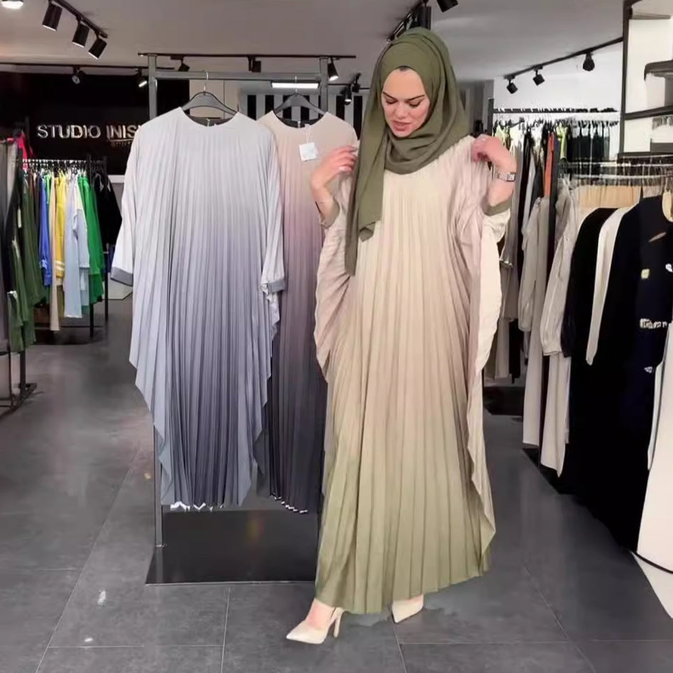 Summer Dress Gradient Slimming One Sleeve Midi Dress Dress