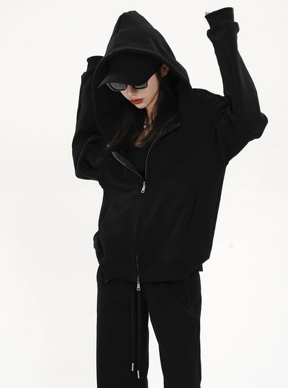 Oversized Zip-up Hoodie - Relaxed Fit Sweatshirt Jacket