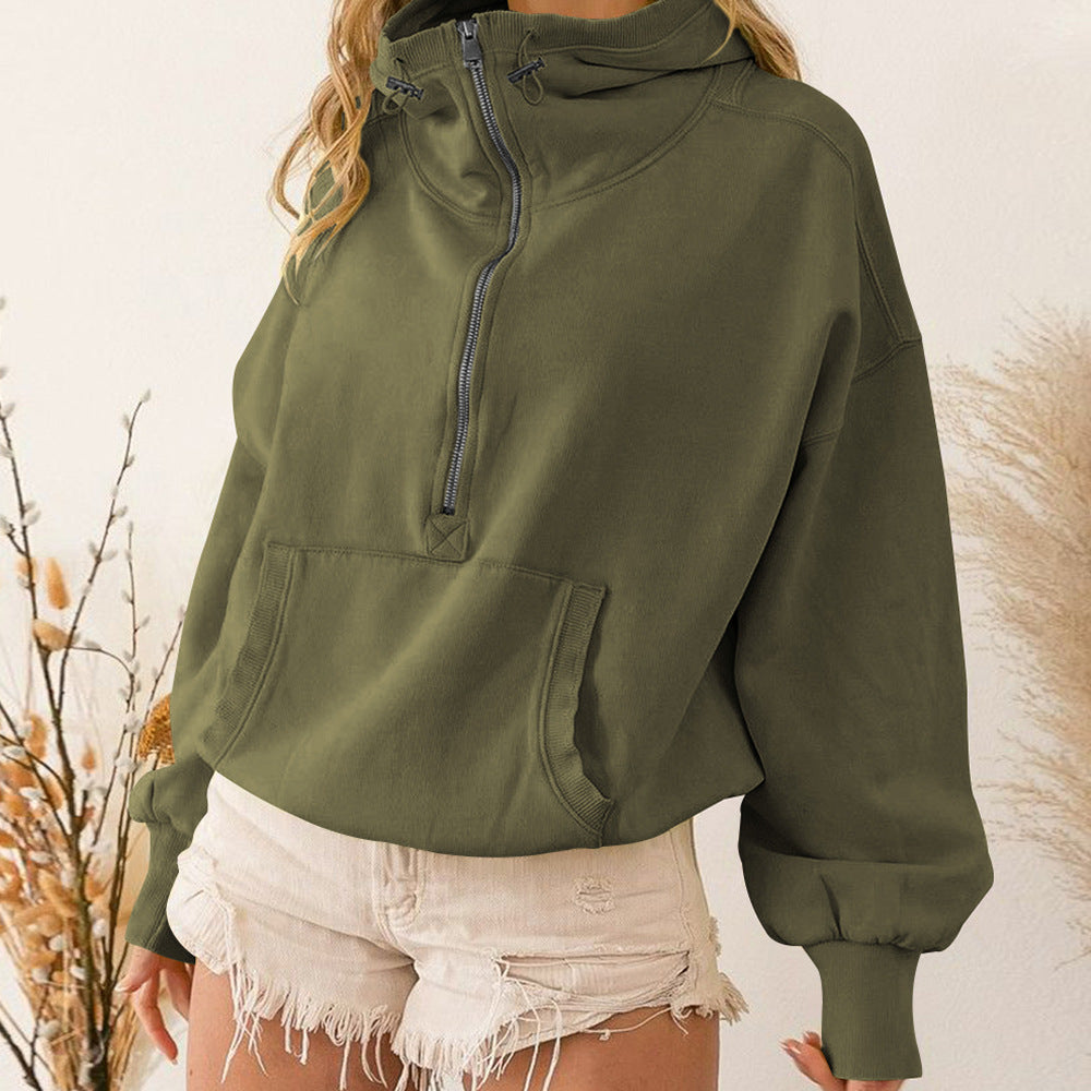 Hooded Sweatshirt Clothing Tide Brand Sports Hoodie Zipper Drawstring Long Sleeve Top