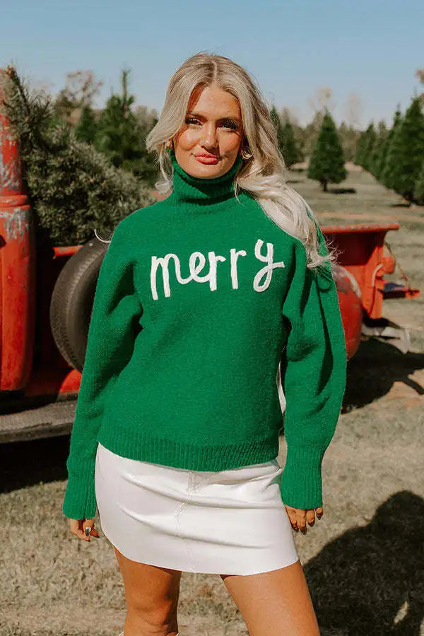 Soft Knitting Christmas High Tie Sweater