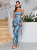 One Shoulder Cut Out Split Hem Dress