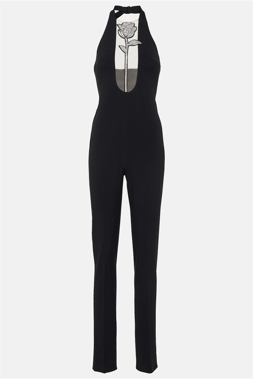 Dana Crystal Embellished Halter Jumpsuit
