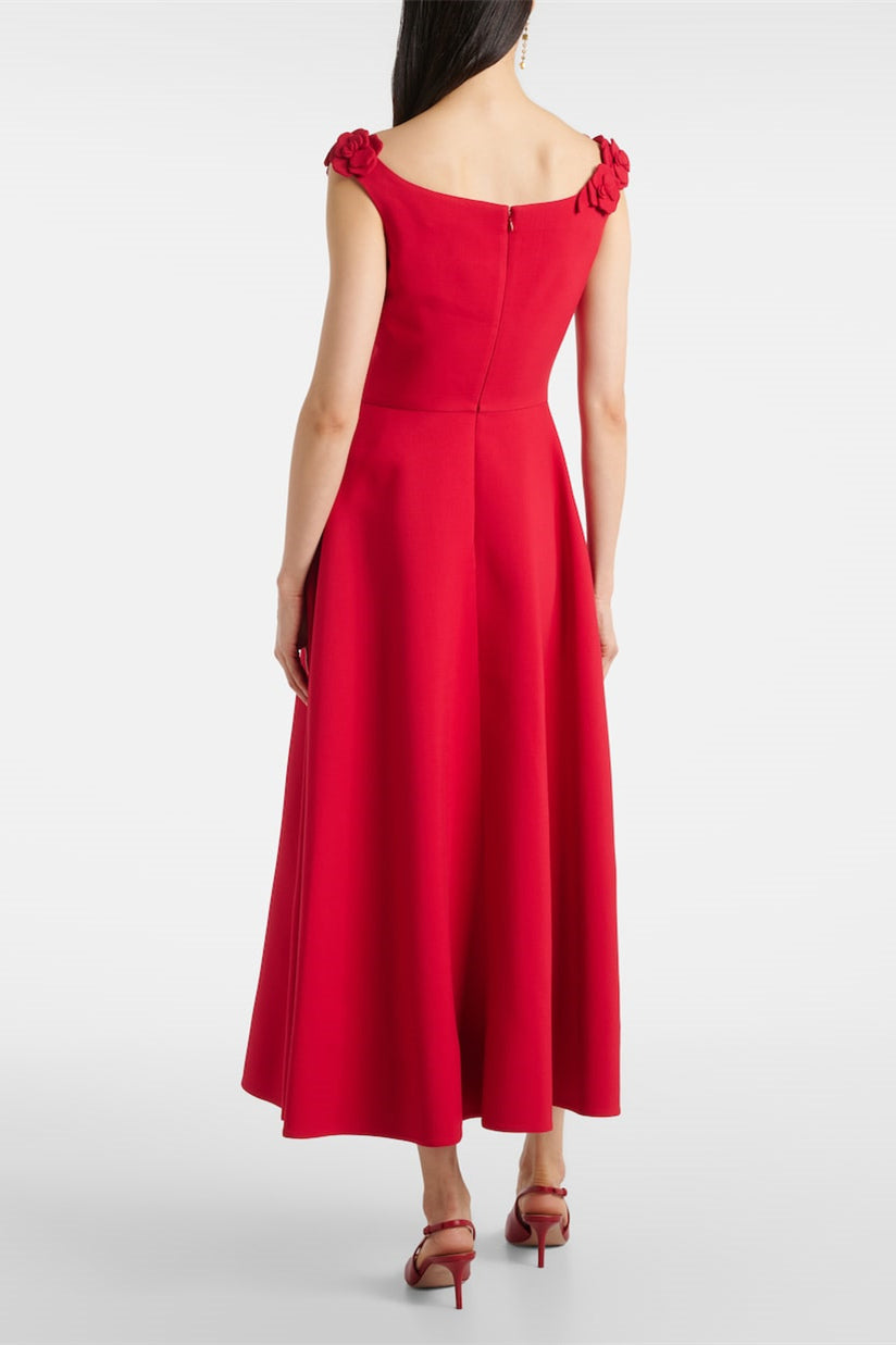 Roxanne Embellished Round Neck Midi Dress