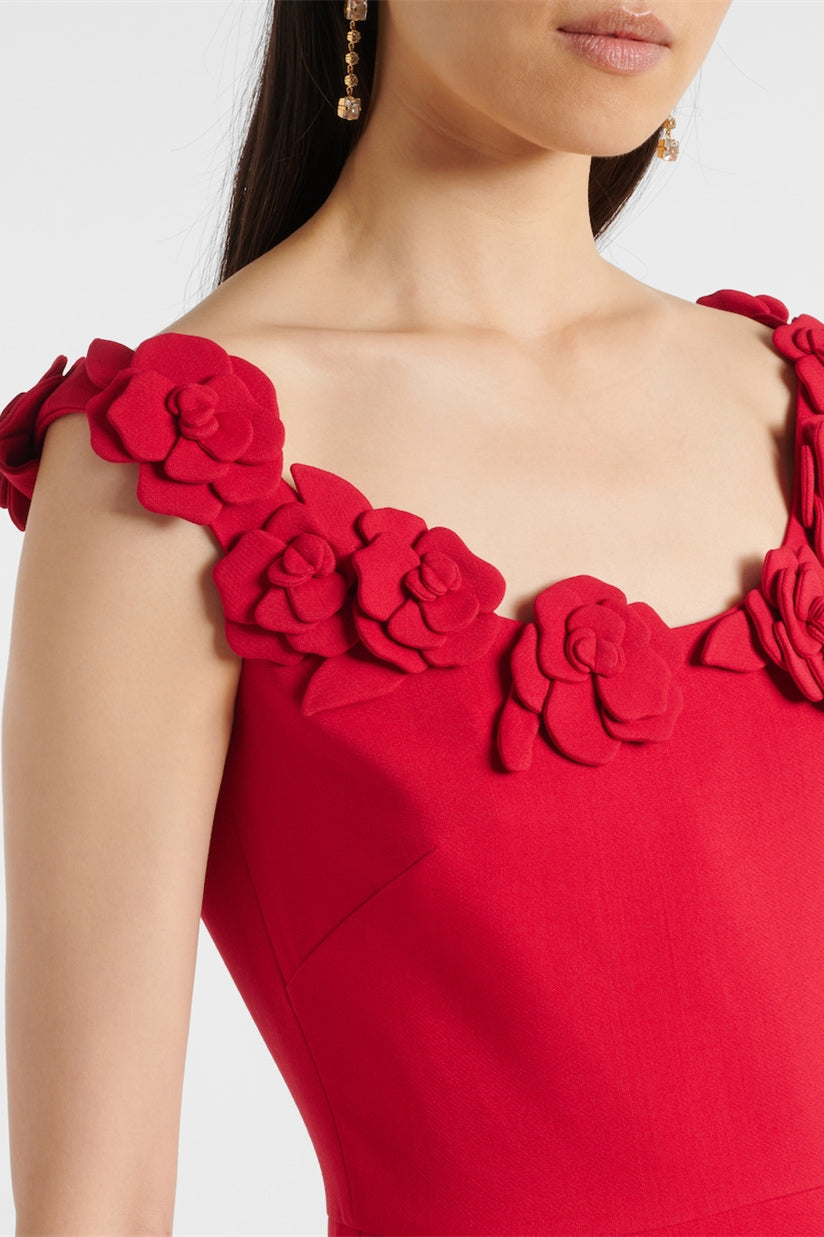 Roxanne Embellished Round Neck Midi Dress
