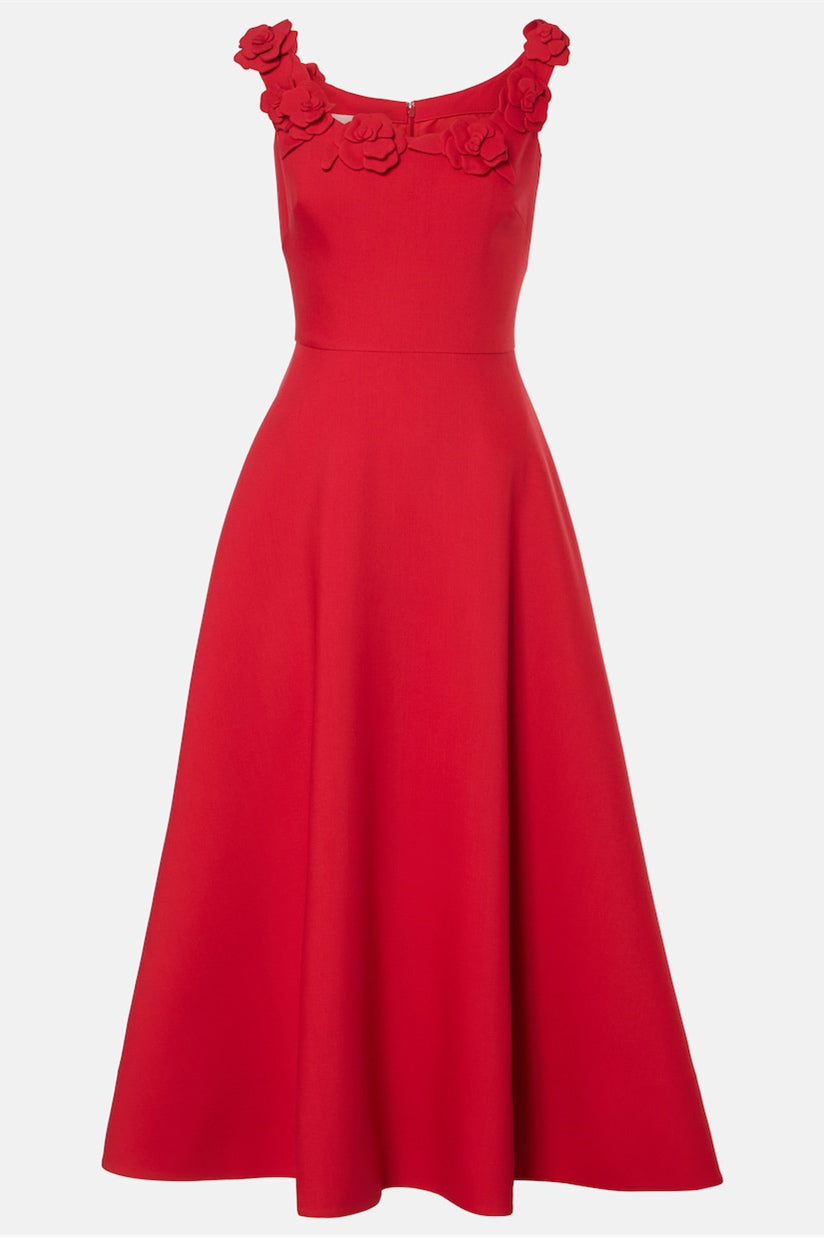 Roxanne Embellished Round Neck Midi Dress