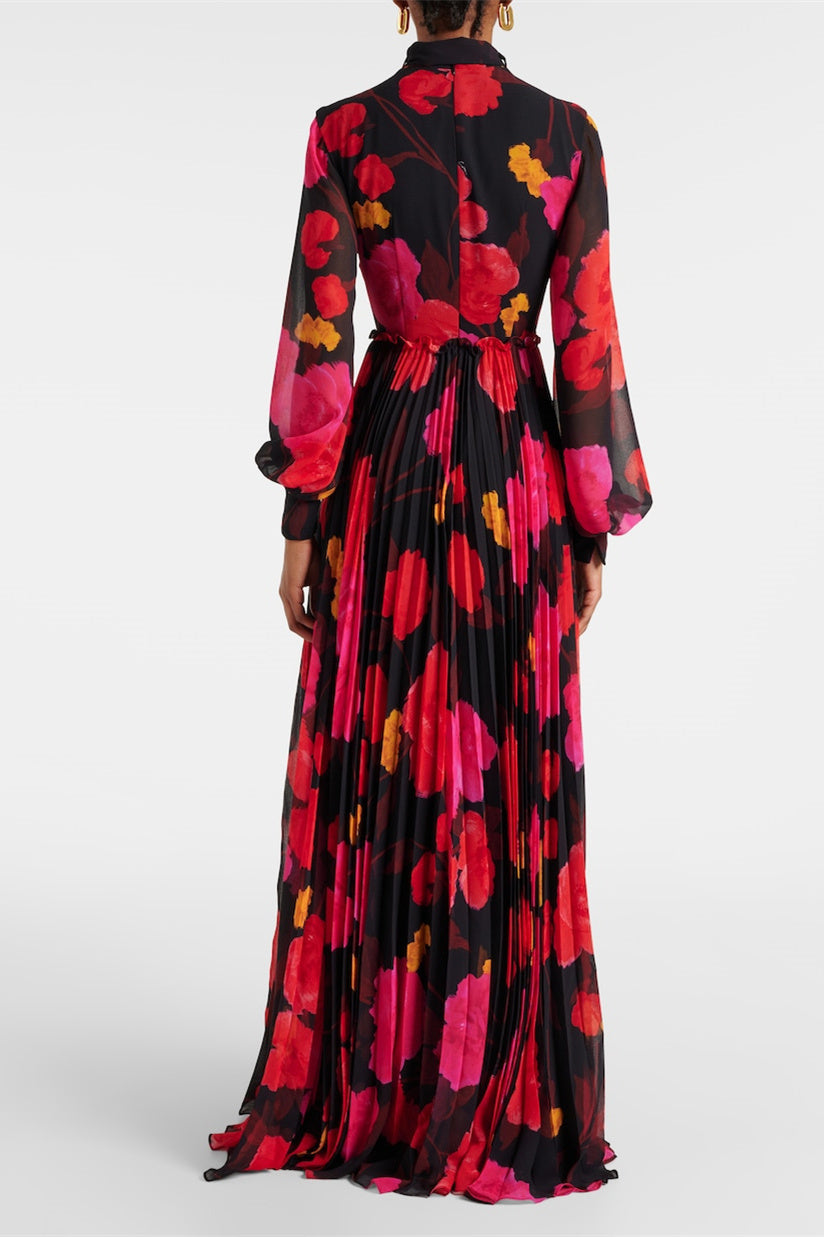 Adela Printed Long Sleeve Maxi Dress