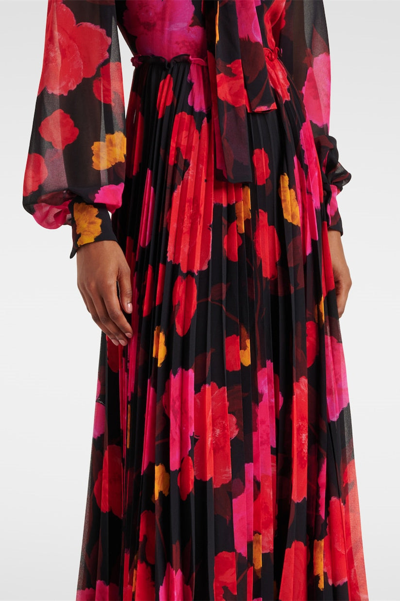 Adela Printed Long Sleeve Maxi Dress
