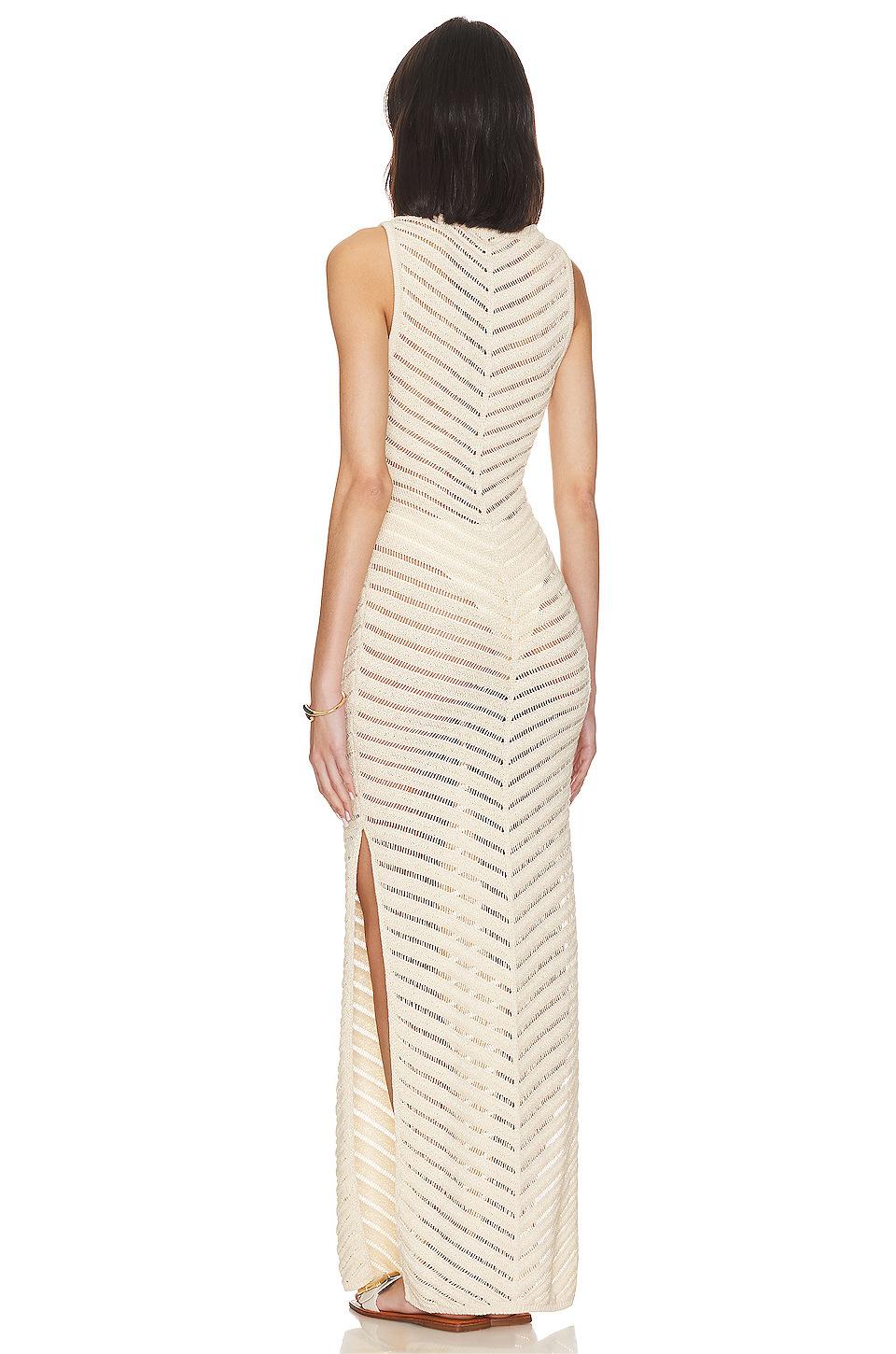Knit Sleeve Split Midi Dress